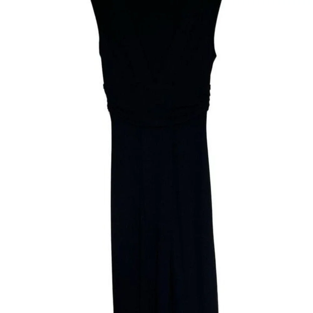Diane von Furstenberg Black Sleeveless V Neck Dress Glam‎ Minimalist 2